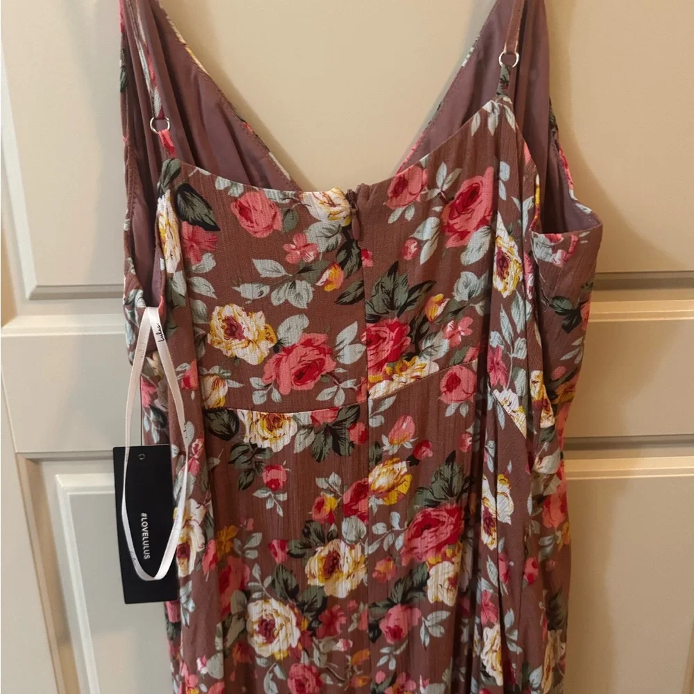 NWT Lulus Everlasting Bliss Blush Floral Print Maxi Dress MEDIUM - Picture 6 of 9